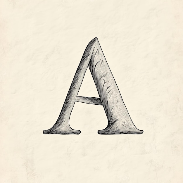 Artistic Letter A in Vintage Style