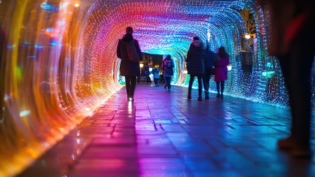 Artistic light installations creating a magical atmosphere