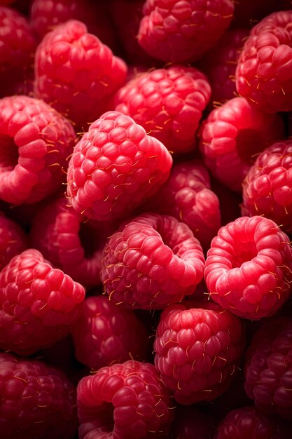 Artistic Macro of Raspberries