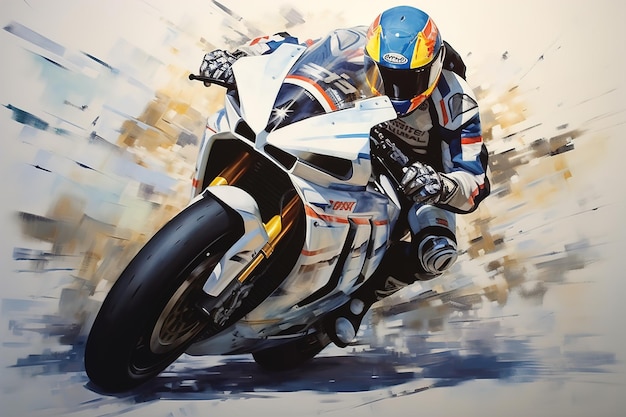 Artistic Masterpiece of Racing Motorcycle Motorcycle racer