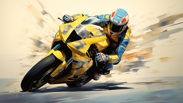 Artistic Masterpiece of Racing Motorcycle Motorcycle racer