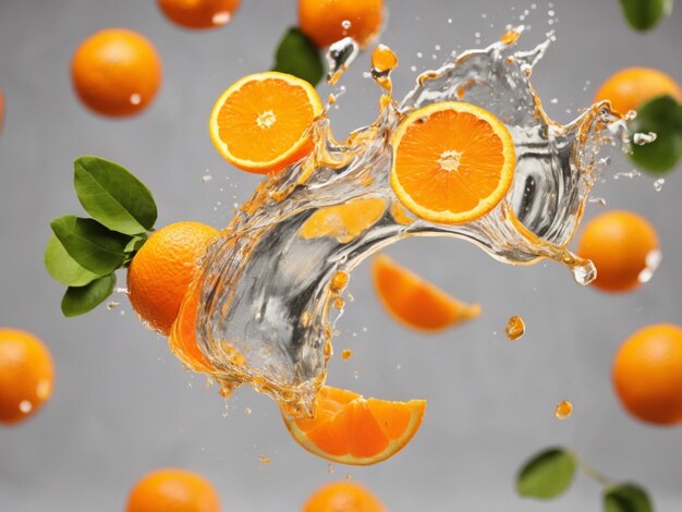 Artistic orange juice splash design