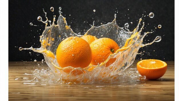 Artistic orange juice splash design