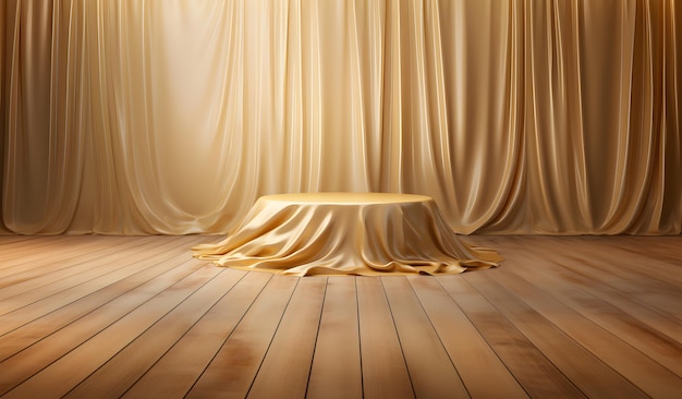 Artistic Reflections Gold Satin Tablecloth Design