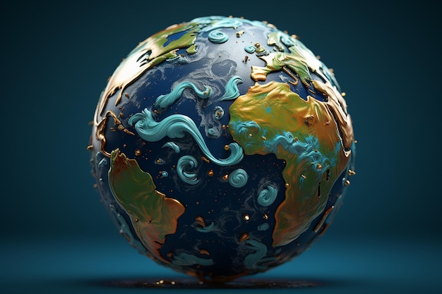 An artistic rendering of Earth with swirling patte 00189 00