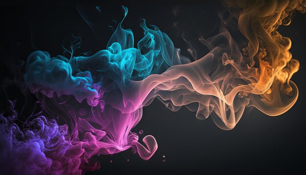 Artistic Smoke Colorful Backgrounds Generative ai