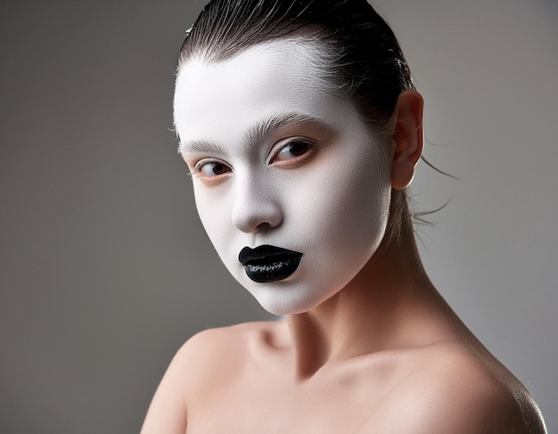 Artistic Studio Portrait of a Woman in Monochrome Melancholy