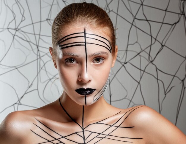 Artistic Studio Portrait of a Woman in Monochrome Melancholy