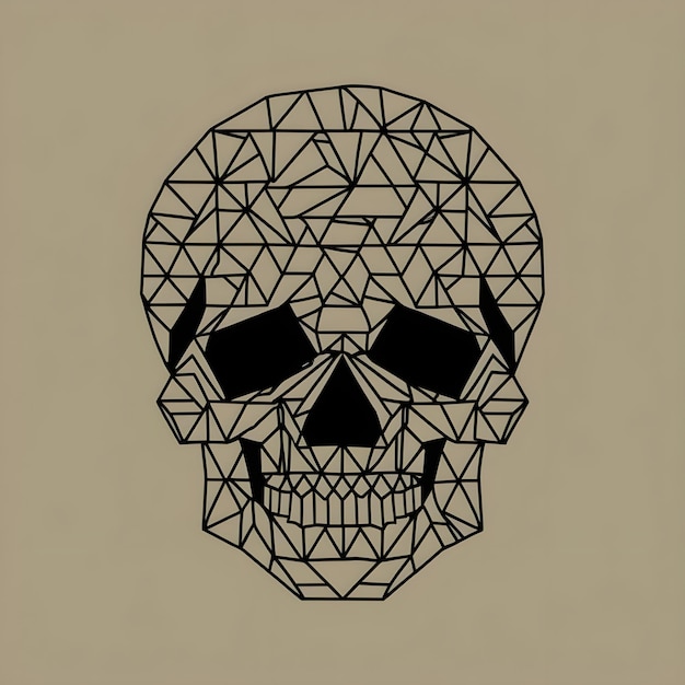 Photo artistic tessellated triangle skull design for trendy apparel