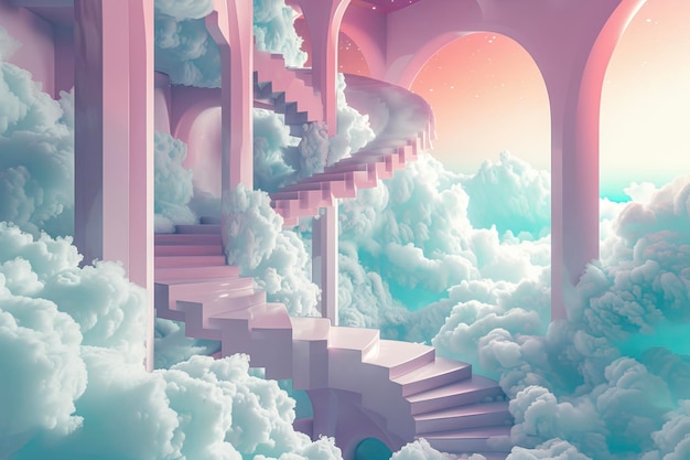 Artistic Twists on Physics in a Pastel Dreamscape