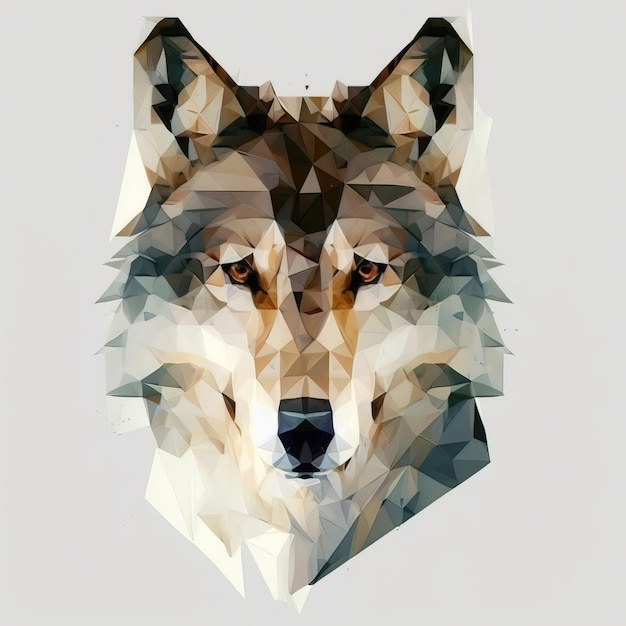 Artistic wolf head drawing beautiful abstract wolf Generative Ai