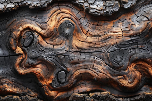 Photo artistic wood grain pattern realistic texture sculpture