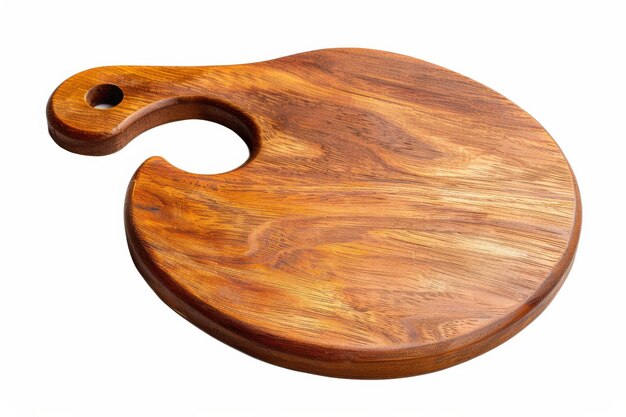 Photo artistic wooden paddleshaped cutting board perfect for culinary adventures in any kitchen