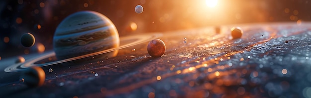 Photo an artists rendering of the planets in the solar system