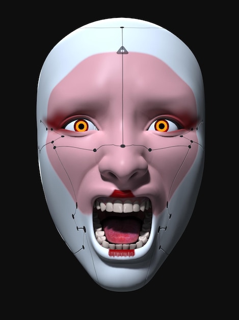 An artstyle mask 3d illustration