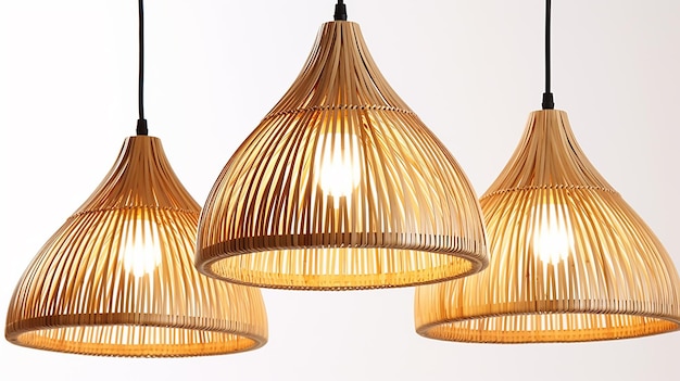 Arturesthome Bamboo Pendant Light Fixtures for Kitchen Natural Elegance