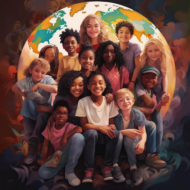 an artwork celebrating the diversity of friendships in a global context