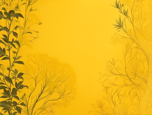 An artwork featuring of nature pattern background minimalistic on yellow art board