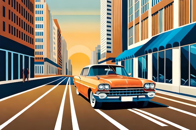 artwork of t shirt graphic design retro classics car design