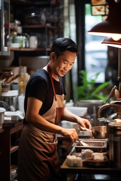 aryankumawat cafe owner preparing food in coffee shop f ed e af cecddd