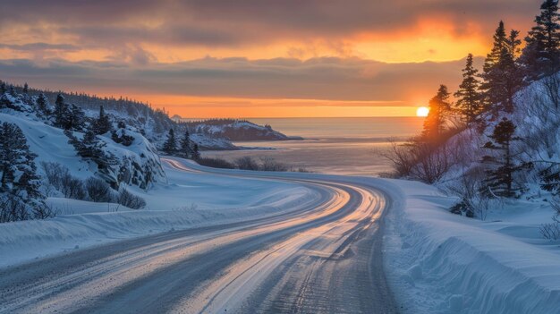 As the sun begins to set casting a warm golden light against the snowcovered landscape you cant help