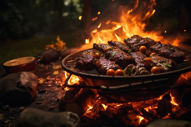 Photo asado on a festive night yummy delicious asado food photography