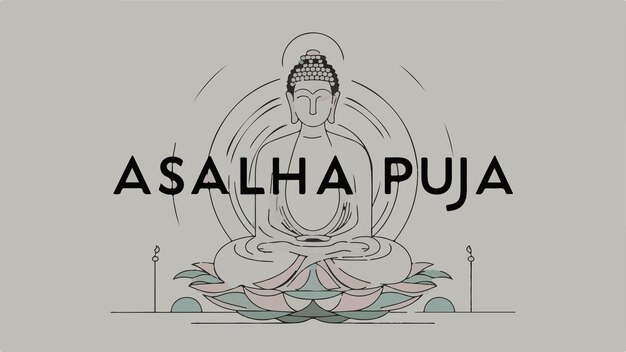 Photo asalha puja guru purnima modern abstract illustration