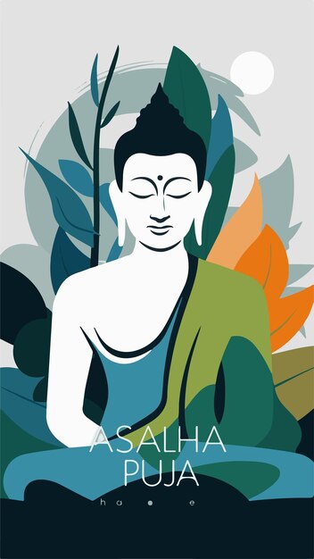 Photo asalha puja guru purnima modern abstract illustration