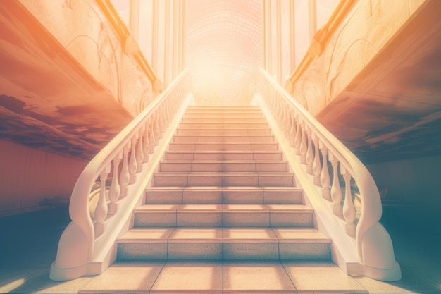 Ascending stairs to the sun Generate Ai