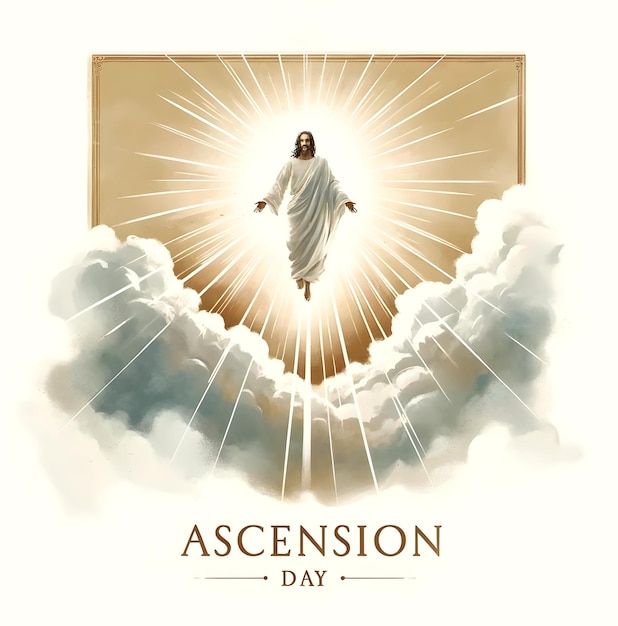 Photo ascension day of jesus christ watercolor illustration