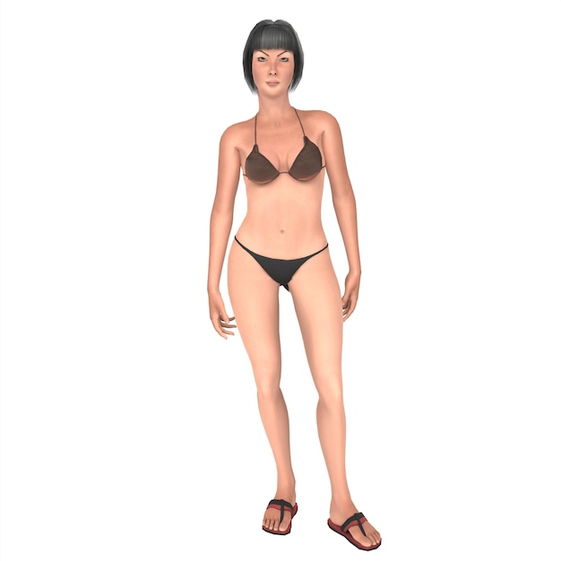 Asena female character 3d modelling