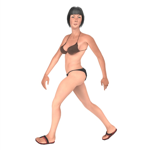 Asena female character 3d modelling