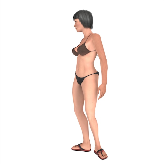 Asena female character 3d modelling