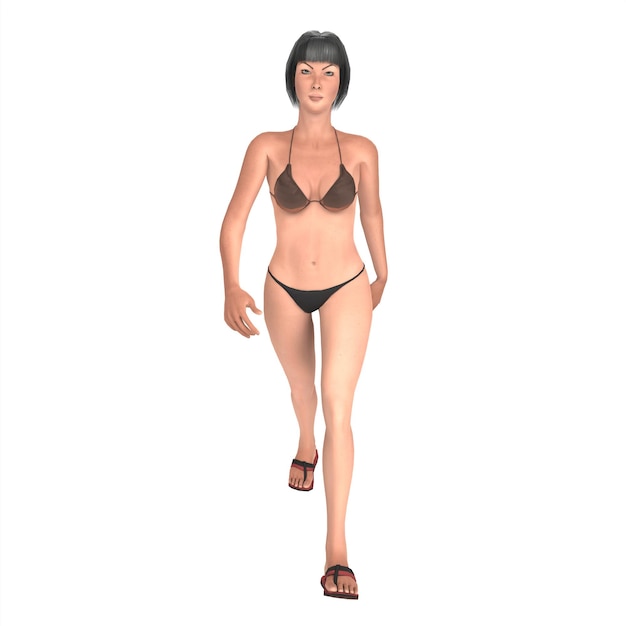 Asena female character 3d modelling