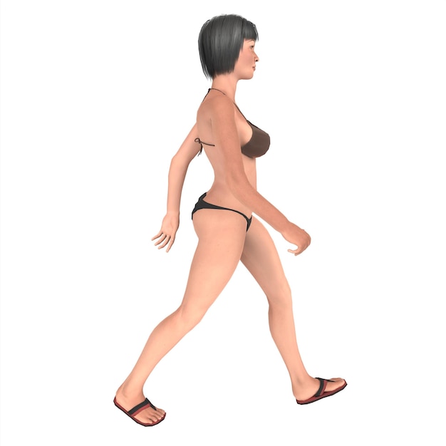 Asena female character 3d modelling