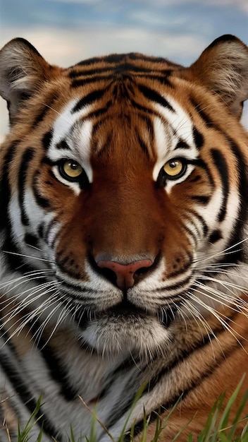 Asia tiger closeup face