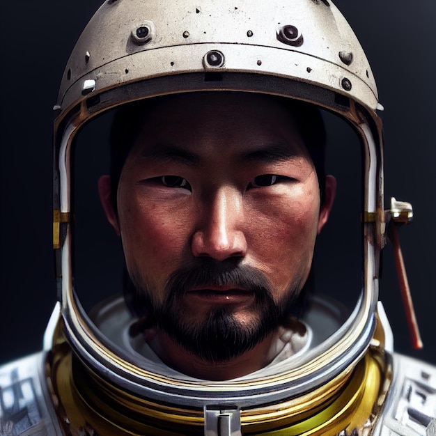 Asian astronaut cosmonaut or spaceman portrait