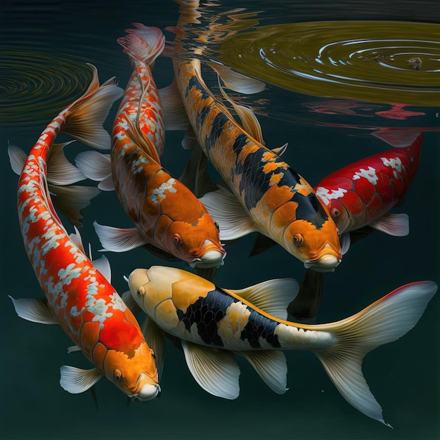 Asian background Oriental Japanese style abstract pattern background design with koi fish decorate