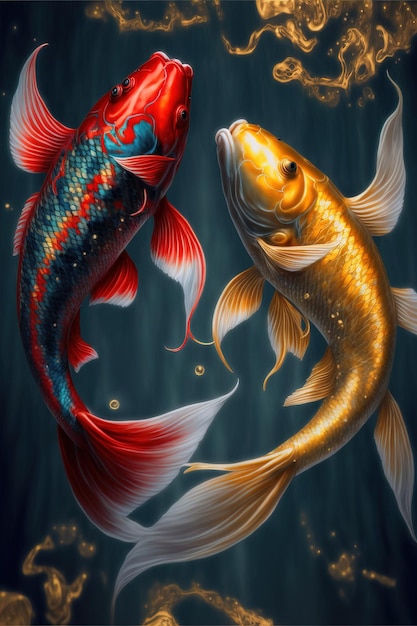 Asian background Oriental Japanese style abstract pattern background design with koi fish decorate