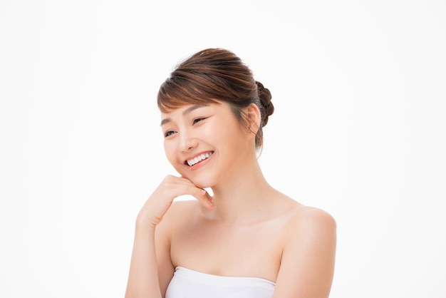 Asian beautiful girl with pretty smile on her face Beauty clinic skincare spa and surgery concept