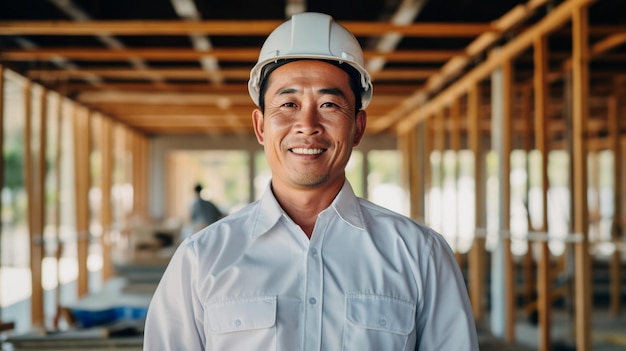 asian business man construction engineer