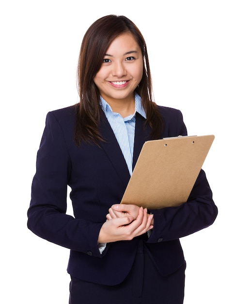 Asian Businesswoman hold with clipboard