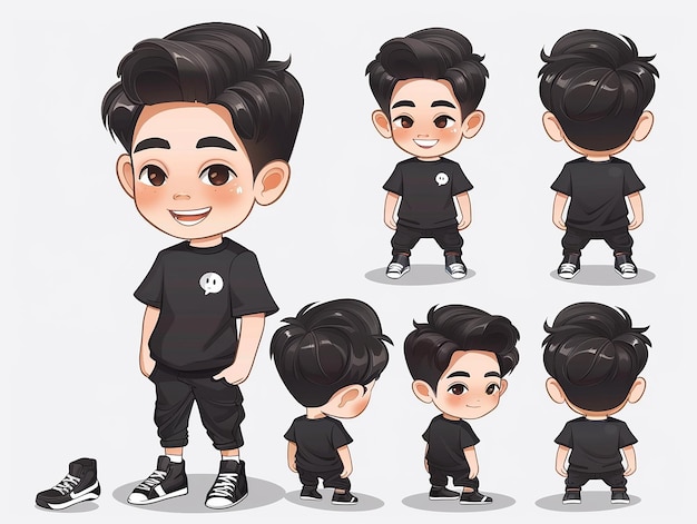 Asian Chibi Style Boy with Undercut Hair