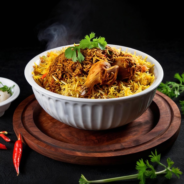 Photo asian chicken biryani i indian chicken biriyani