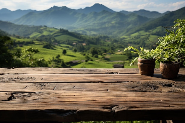 Asian Countryside Bliss Wooden Board with Rural Landscape