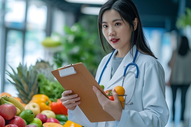 Asian Doctor Holding A Clipboard