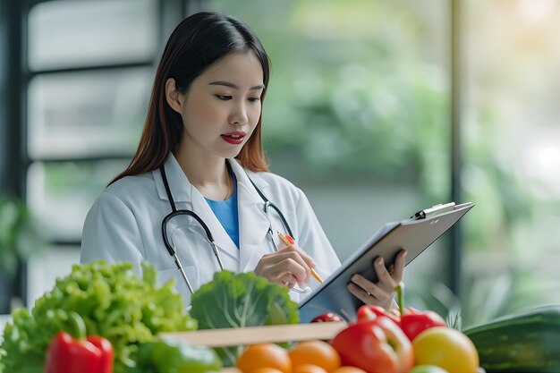 Asian Doctor Holding A Clipboard