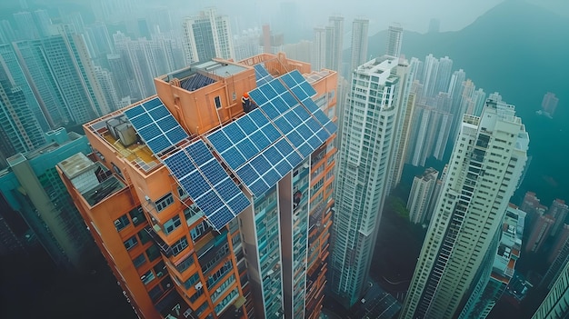 Asian Engineers Installing Solar Panels on Residential Apartment Building