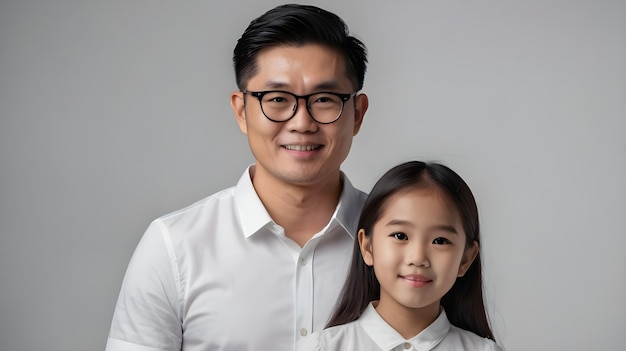 An asian father with his daughter on father day