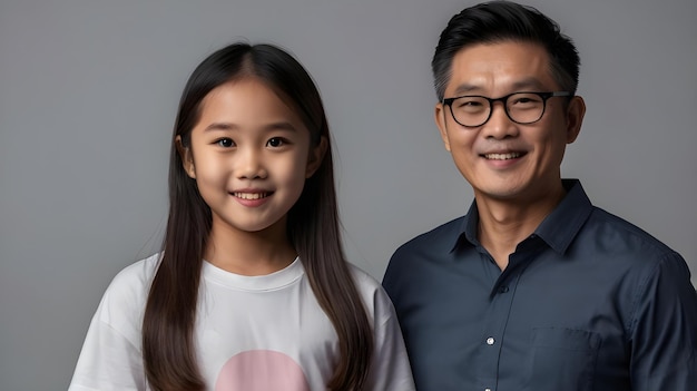 An asian father with his daughter on father day